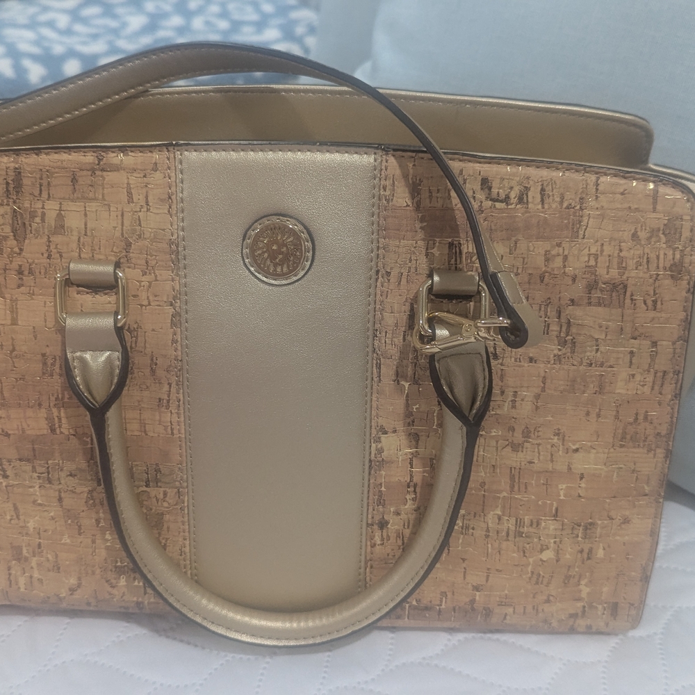 Anne Klein Gold and Brown Satchel